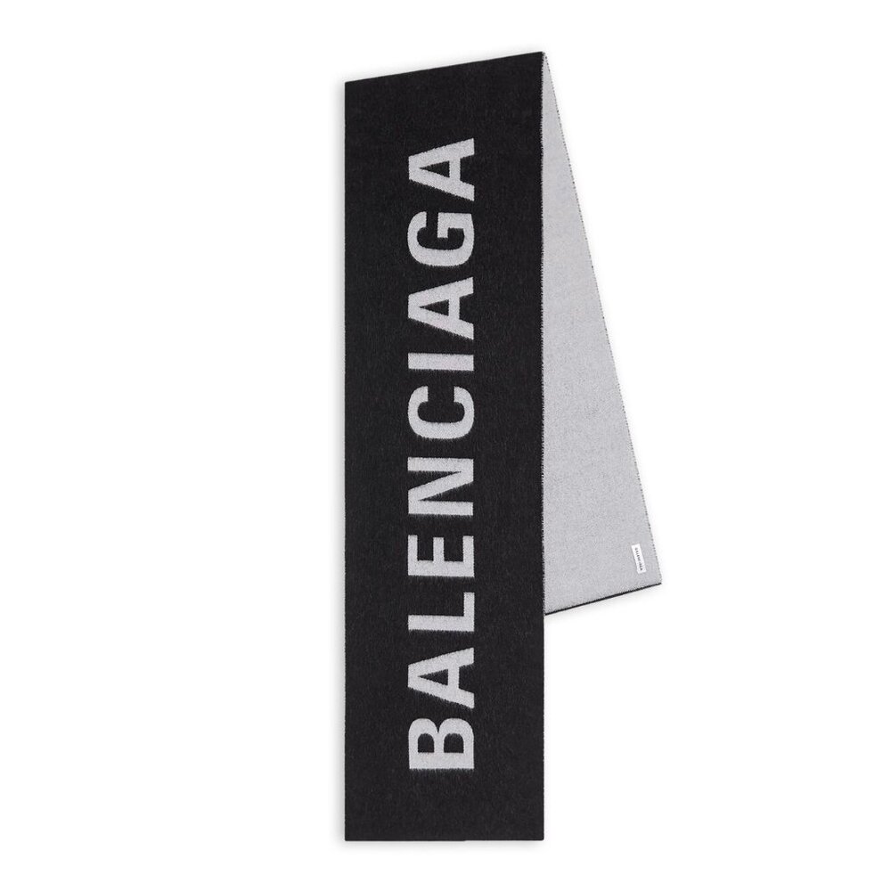 Balenciaga Reversible, Two-Tone Soft Wool Scarf